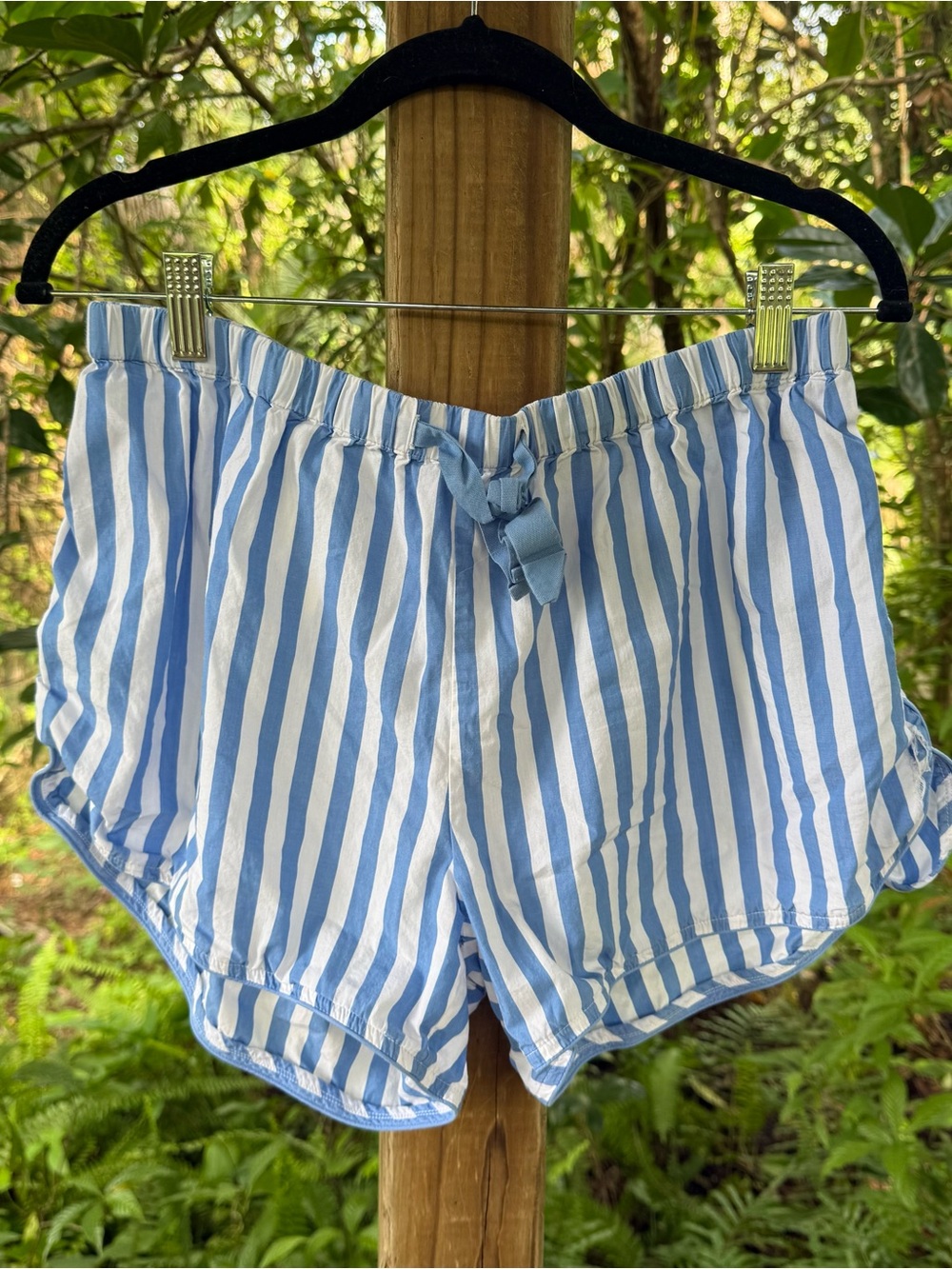 Striped Blue and White Women’s Lounge Shorts